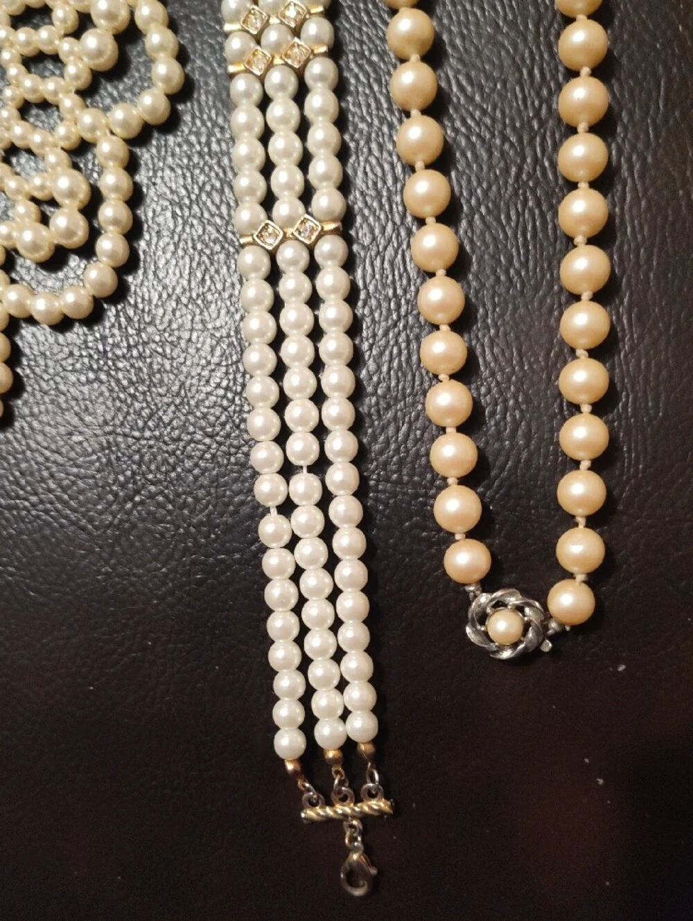 Pearl Multi-Strand Statement Necklace and Bracelet Set - Cream Pearls - Picture 5 of 5